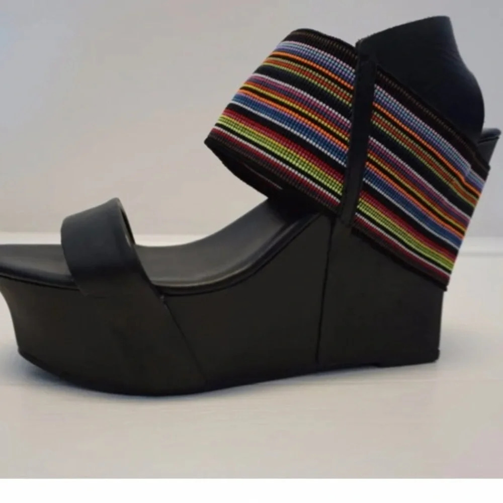 United Nude Black Multicolor Wedges